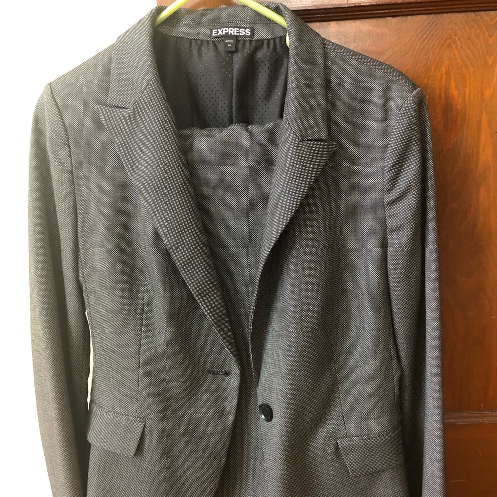 Express Sz 10 matching pantsuit set, Editor style